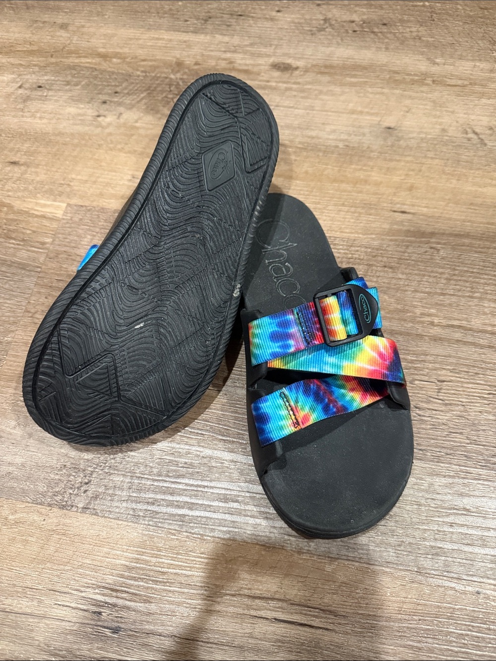 Chaco Tie-Dye Strap Sandals - Black Footbed